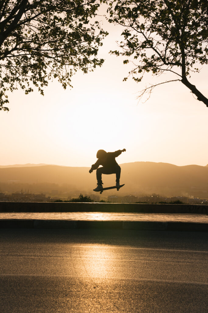 a skater in sunset