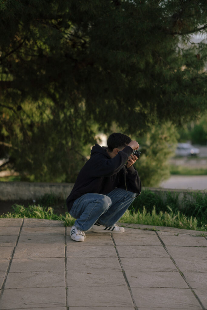 a man taking a photos
